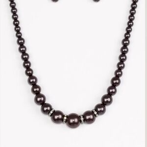 Paparazzi Dark Pearl Necklace Party Pearls Black Necklace Fashion Jewelry